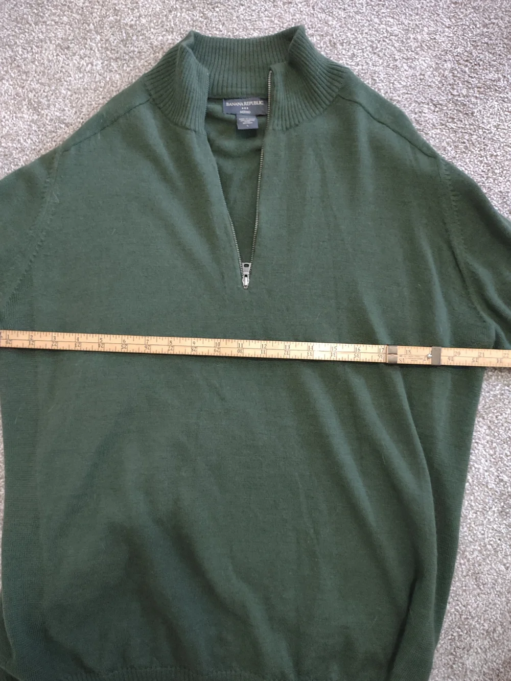Banana Republic Merino Men's Half-Zip Sweater in Dark Green